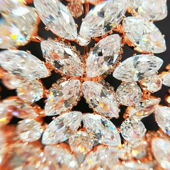 Luxury Rose gold crown, Swarovski crystal crown, wedding jewelry, Pageant Crown - Picture 5 of 9